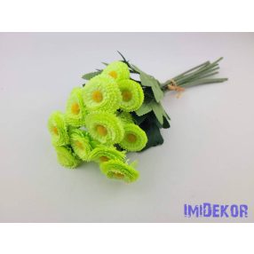 Százszorszép 9 szálas selyemvirág köteg 31cm - Zöld
