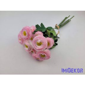   Százszorszép 9 szálas selyemvirág köteg 31cm - Rózsaszín