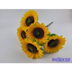 Napraforgó 5 ágú selyemvirág csokor 47 cm