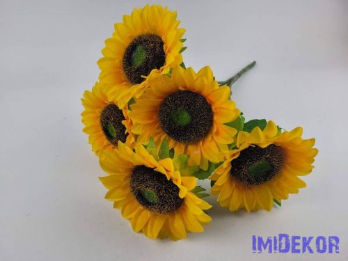 Napraforgó 5 ágú selyemvirág csokor 47 cm