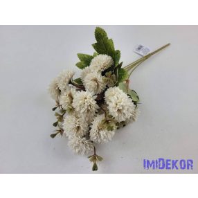 Krizantém 5 ágú selyemvirág csokor 28cm - Púder