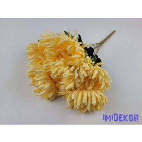 Krizantém 7 ágú selyemvirág csokor 44cm - Barack