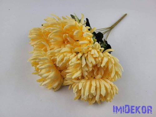 Krizantém 7 ágú selyemvirág csokor 44cm - Barack