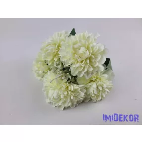 Dália 5 fejes selyemvirág csokor 29cm - Krém