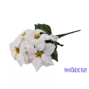 Bársonyos mikulásvirág csokor 49cm - Fehér