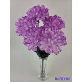Krizantém 5 ágú selyemvirág csokor 38cm - Lila
