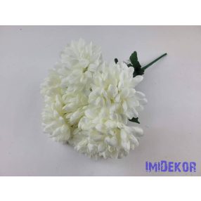 Krizantém 7 ágú selyemvirág csokor D11cm M39cm - Krém