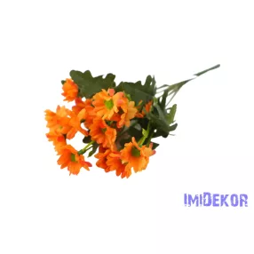 Margaréta 7 ágú selyemvirág csokor 33 cm - Narancs