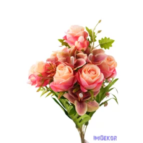 Rózsa-Orchidea 18 ágú csokor 56 cm - Pinkes Rózsaszín