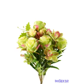 Rózsa-Orchidea 18 ágú csokor 56 cm - Zöld