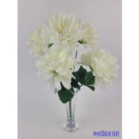 Krizantém 5 ágú selyemvirág csokor 37cm - Krém