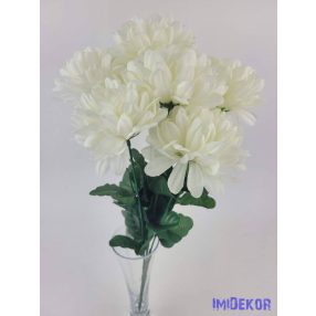 Krizantém 7 ágú selyemvirág csokor 40cm - Krém
