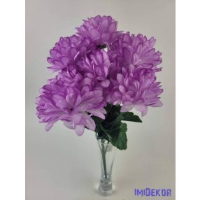 Krizantém 7 ágú selyemvirág csokor 40cm - Lila