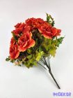 Rózsa 18 ágú selyemvirág csokor 45 cm - Piros