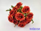 Rózsa 18 ágú selyemvirág csokor 45 cm - Piros