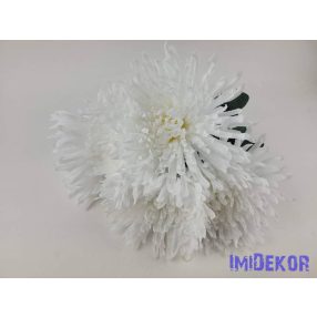 Pók krizantém 7 ágú selyem csokor 44cm - Fehér