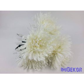 Pók krizantém 7 ágú selyem csokor 44cm - Krém