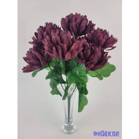Krizantém 7 ágú selyem csokor 36cm - Bordó