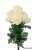 Krizantém 9 ágú selyemvirág csokor 42cm - Krém