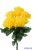 Krizantém 9 ágú selyemvirág csokor 42cm - Sárga