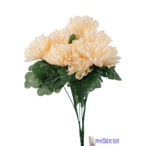 Krizantém 9 ágú selyemvirág csokor 42cm - Barack