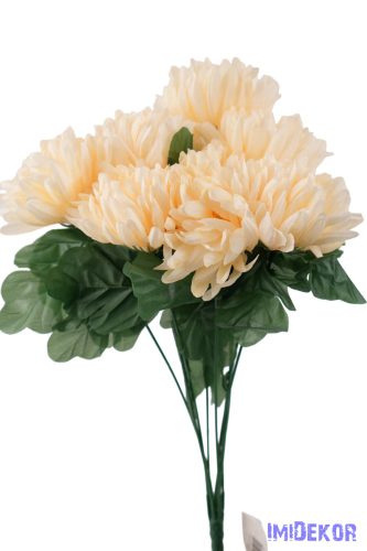 Krizantém 9 ágú selyemvirág csokor 42cm - Barack