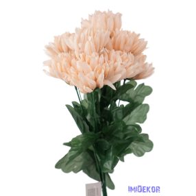 Krizantém 9 ágú selyemvirág csokor 42cm - Púder