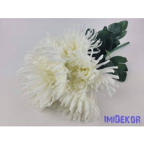 Pók krizantém 7 ágú selyem csokor 42cm - Krém