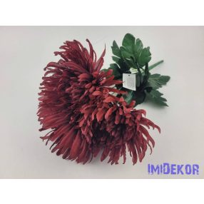 Pók krizantém 7 ágú selyem csokor 42cm - Bordó