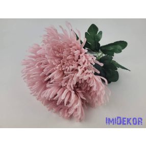   Pók krizantém 7 ágú selyem csokor 42cm - Fáradt Rózsaszín