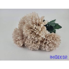 Krizantém 5 ágú selyem csokor 42cm - Púder