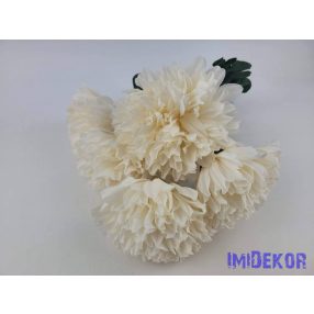 Krizantém 5 ágú selyem csokor 42cm - Barack