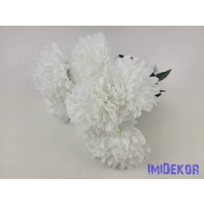 Krizantém 7 ágú selyem csokor 45cm - Fehér