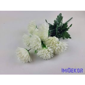   Krizantém 9 ágú szatén virágos csokor D8,5 M50cm - Krém
