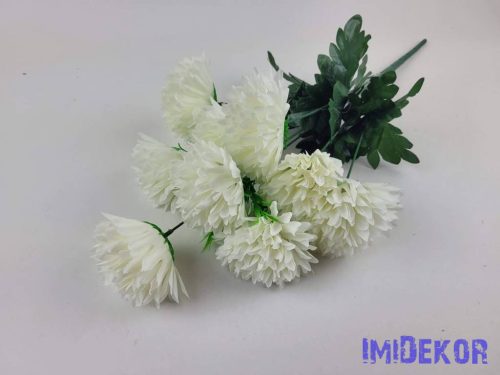 Krizantém 9 ágú szatén virágos csokor D8,5 M50cm - Krém