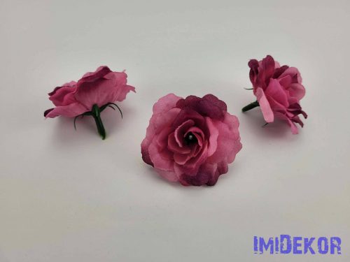 Rózsa selyemvirág fej 5 cm - Mályva