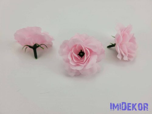 Rózsa selyemvirág fej 5 cm - Babarózsaszín