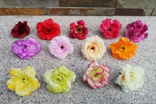 Rózsa midi selyemvirág fej rózsafej 5 cm 13 féle színben