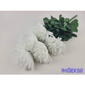 Tűszirmú krizantém 7 ágú selyem csokor 61cm - Fehér