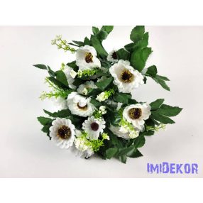 Százszorszép 7 ágú selyemvirág csokor 31 cm - Fehér