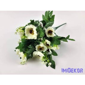   Százszorszép 7 ágú selyemvirág csokor 31 cm - Halvány Krém