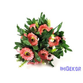   Százszorszép 7 ágú selyemvirág csokor 31 cm - Cirmos Rózsaszín