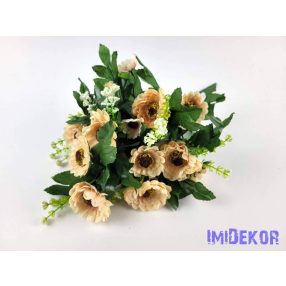 Százszorszép 7 ágú selyemvirág csokor 31 cm - Barackos