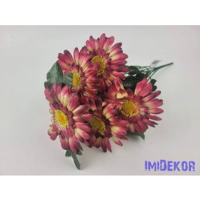 Gerbera 7 ágú csokor 42 cm - Lilás Burgundi