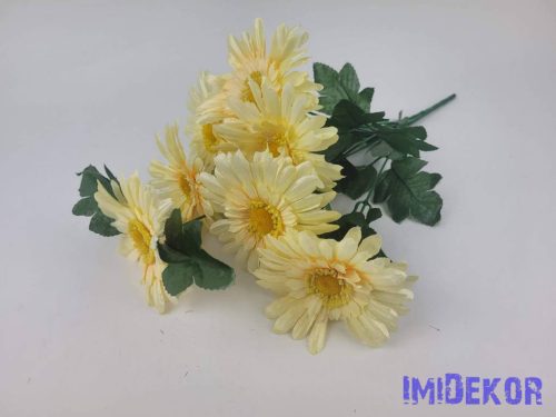 Gerbera 7 ágú csokor 42 cm - Világos Vaj