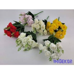 Rózsa 14 fejes selyem csokor 30 cm - Mix