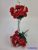 Rózsa 14 fejes selyemvirág csokor díszítővel 30 cm - Piros