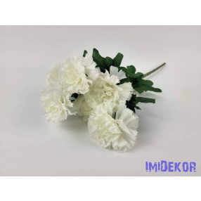 Szegfű 7 ágú selyem csokor 36 cm - Krém