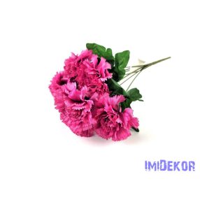 Szegfű 7 ágú selyem csokor 36 cm - Erős Rózsaszín
