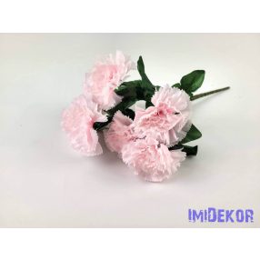 Szegfű 7 ágú selyem csokor 36 cm - Babarózsaszín